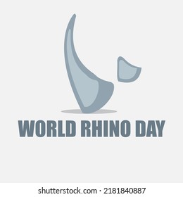 Vector illustration of world rhino day. rhino horn icon. simple and elegant