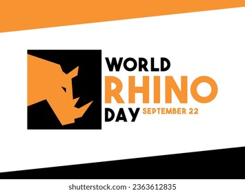
Ilustración vectorial del Día Mundial del Rinoceronte. 22 de septiembre. Vector de diseño plano. Eps 10.