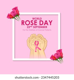 Ilustración vectorial del Día Mundial de la Raza para el Bienestar de los Pacientes de Cáncer cartel del 22 de septiembre