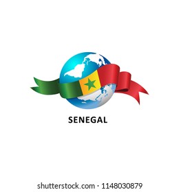 Vector Illustration of a world – world with the Senegal flag