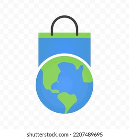 Vector Illustration Of World Shopping Icon Sign And Symbol. Colored Icons For Website Design .Simple Design On Transparent Background (PNG).