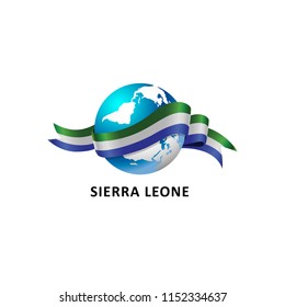 Vector Illustration of a world – world with the sierra Leone flag