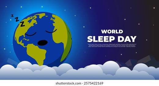 Vector illustration of World Sleep Day social media template