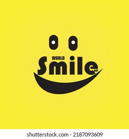 Vector illustration of World Smile Day. Simple and elegant design