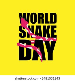 Vector illustration of World Snake Day social media feed template