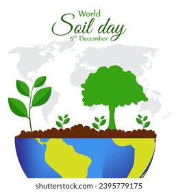 Vector illustration of World Soil Day social media feed template