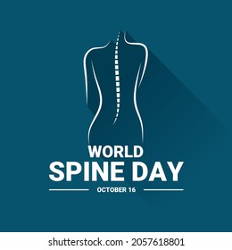 Vector illustration, world spine day, observed every 16th october.