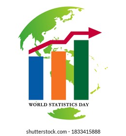 ilustración vectorial Día mundial de las estadísticas. Adecuado para banner, web, afiche, plantilla