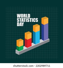 Ilustración vectorial del resumen del Día Mundial de la Estadística. Bien por afiches, pancartas, presentaciones, medios sociales. diseño sencillo y elegante