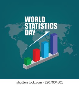 Vector illustration of World Statistics Day abstract. Good for Posters, banners, presentations, social media. simple and elegant design