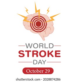 Vector illustration of World Stroke Day. Health care campaign.