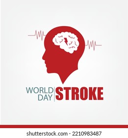 Vector Illustration of World Stroke Day. Human brain concept. Simple and elegant design