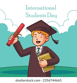 Vektorgrafik des Weltstudententags. Internationaler Studententag