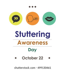 vector illustration for  World stuttering awareness day in october