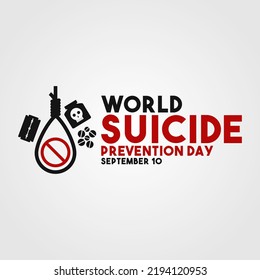 Vector illustration of world suicide prevention day. September 10. Gray background.