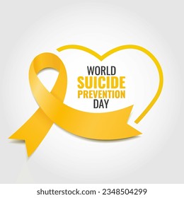 Vector Illustration of World Suicide Prevention Day. Ribbon
