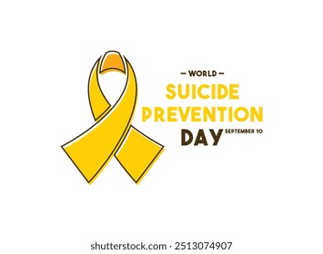 Vector Illustration of World Suicide Prevention Day. September 10. White background. Ribbon icon. Eps 10.
