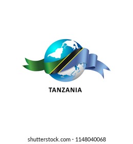 Vector Illustration of a world – world with the tanzania flag