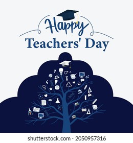 Vector illustration of World Teachers' Day social media banner. World Teachers' Day, also known as International Teachers Day, is an international day held annually on 5 October.