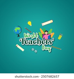 Vector illustration of World Teachers' Day social media feed template