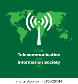 Vektorgrafik für die weltweite Telekommunikation und Informationsgesellschaft Tag 17 kann 