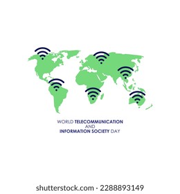 Vector illustration of World Telecommunication and Information Society Day 17 May social media story feed mockup template post