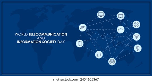 Vector illustration of World Telecommunication and Information Society Day social media feed template