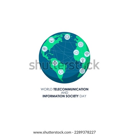 Vector illustration of World Telecommunication and Information Society Day 17 May social media story feed mockup template post