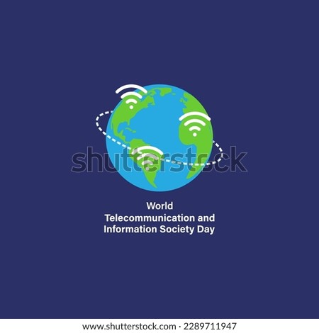 Vector illustration of World Telecommunication and Information Society Day 17 May social media story feed mockup template post