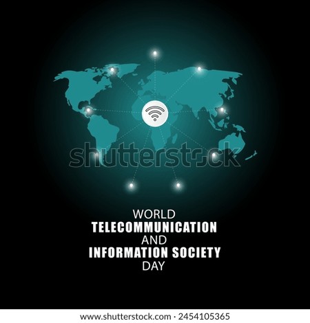 Vector illustration of World Telecommunication and Information Society Day social media feed template