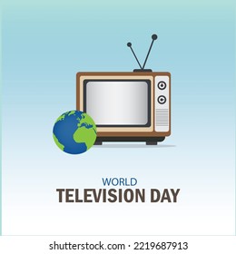 Ilustración vectorial del Día Mundial de la Televisión. Diseño sencillo y elegante