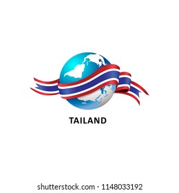 Vector Illustration of a world – world with the Thailand flag