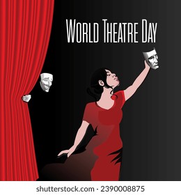 Vector illustration of World Theater Day. 