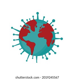 vector illustration world threatened by virus