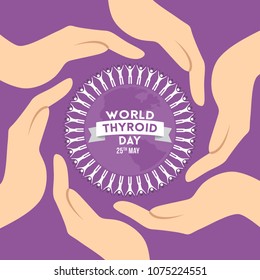 Vector illustration for World Thyroid Day. Can be used for poster, banner, medical designs, backgrounds, symbol, icon and print templates.  