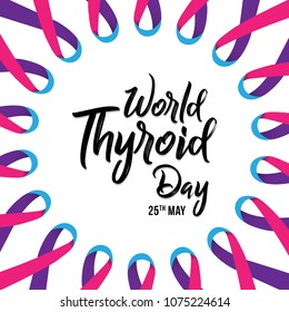 Vector illustration for World Thyroid Day. Can be used for poster, banner, medical designs, backgrounds, symbol, icon and print templates.  