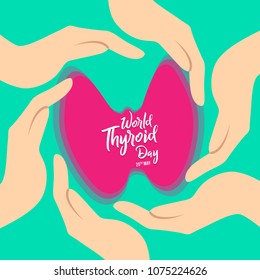 Vector illustration for World Thyroid Day. Can be used for poster, banner, medical designs, backgrounds, symbol, icon and print templates.  