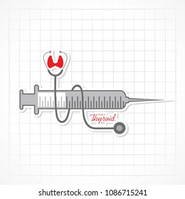 Vector illustration of World Thyroid Day poster with illustration of thyroid gland