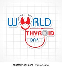 Vector illustration of World Thyroid Day poster with illustration of thyroid gland