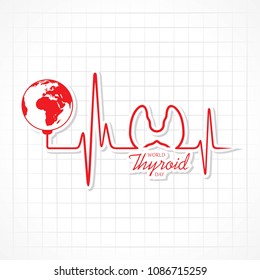 Vector illustration of World Thyroid Day poster with illustration of thyroid gland
