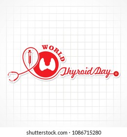 Vector illustration of World Thyroid Day poster with illustration of thyroid gland
