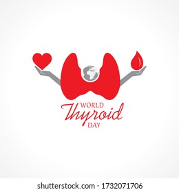 Vector illustration for World Thyroid Day which is held on 25 may. Can be used for poster, banner, medical designs, backgrounds, symbol, icon and print templates.
