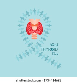 Vector illustration for World Thyroid Day which is held on 25 may. Can be used for poster, banner, medical designs, backgrounds, symbol, icon and print templates.