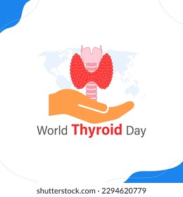 Vector illustration for World Thyroid Day 25 May,  social media story feed mockup template flyer poster banner