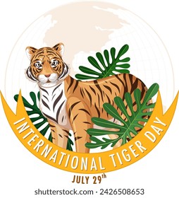 Vector illustration for World Tiger Conservation Awareness