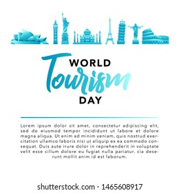 vector illustration of world tourism day. travel concept vector illustration