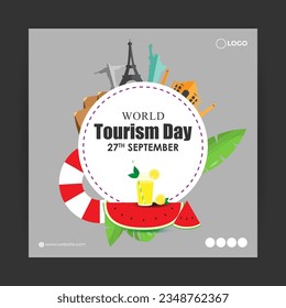 Vector illustration of World Tourism Day banner