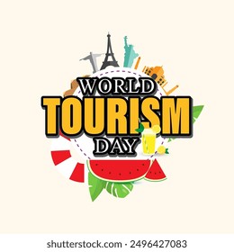 Vector illustration of World Tourism Day social media feed template