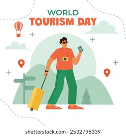 Ilustração vetorial para o "Dia Mundial do Turismo".