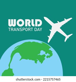 Ilustración vectorial del Día Mundial del Transporte. Diseño sencillo y elegante